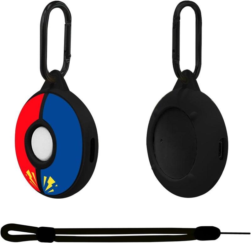 Chanvoo Silicone Protective Case for Poke GO Plus + (2023) with Keychain & Wrist Strap, Soft Skin Cover Shell - Black - Image 1